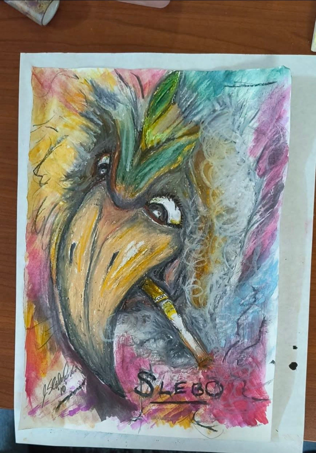 Smoking Eagle by Slebo – Colorful Attitude Design | Magnet 2″ × 2″
