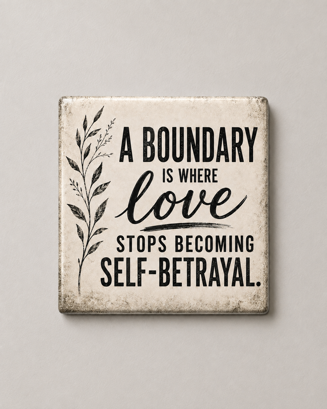 A Boundary Is Where Love Stops Becoming Self-Betrayal | Magnet 2″ × 2″