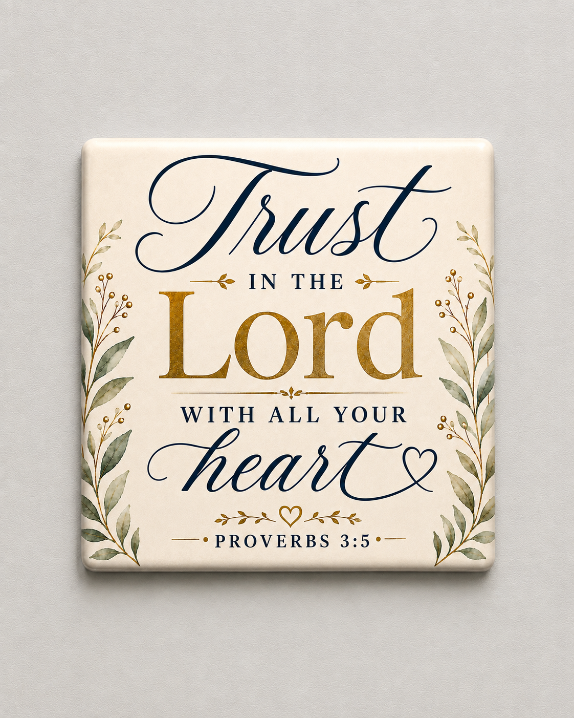 Trust in the Lord With All Your Heart– Proverbs 3:5 | Magnet 2″ × 2″