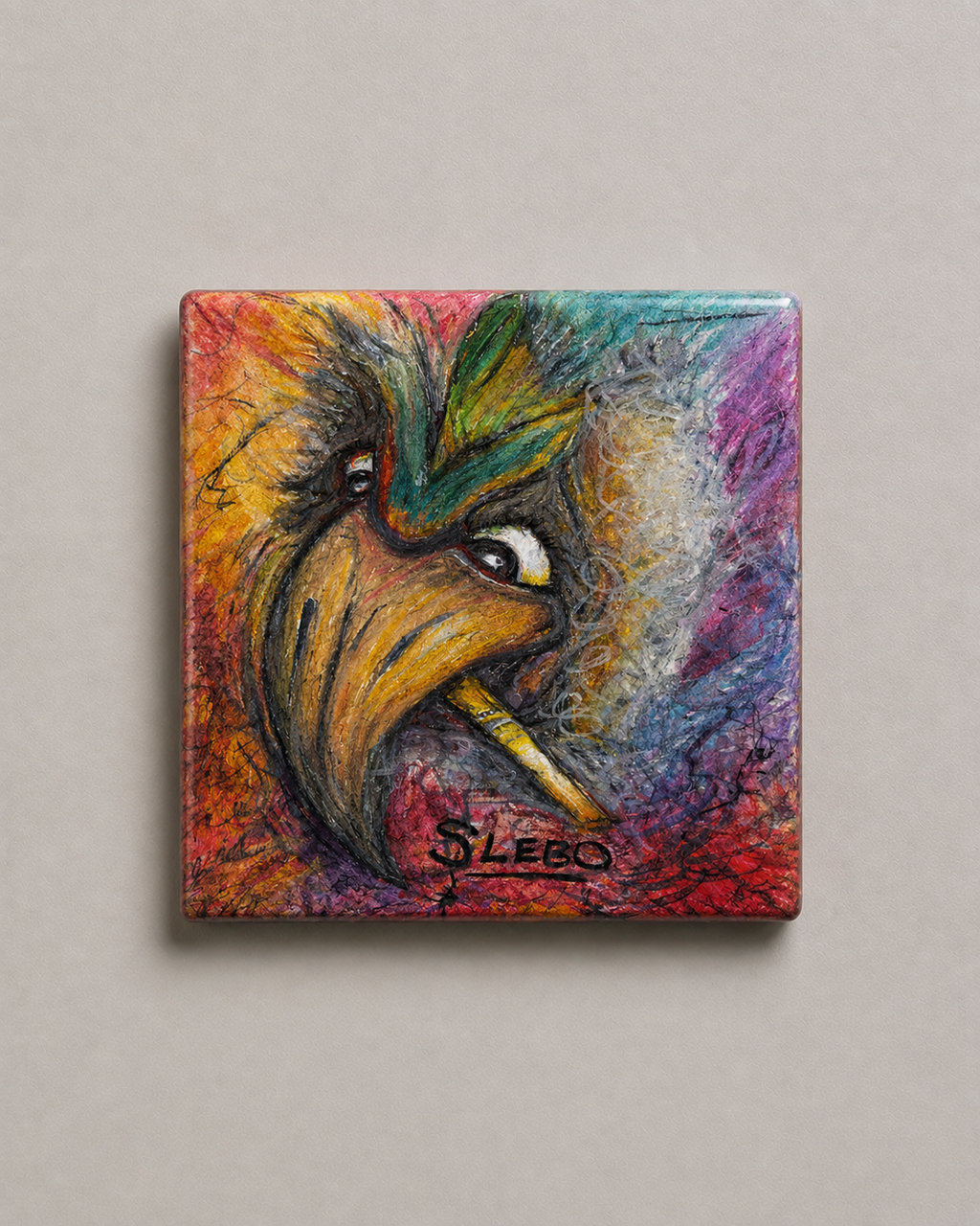 Smoking Eagle by Slebo – Colorful Attitude Design | Magnet 2″ × 2″