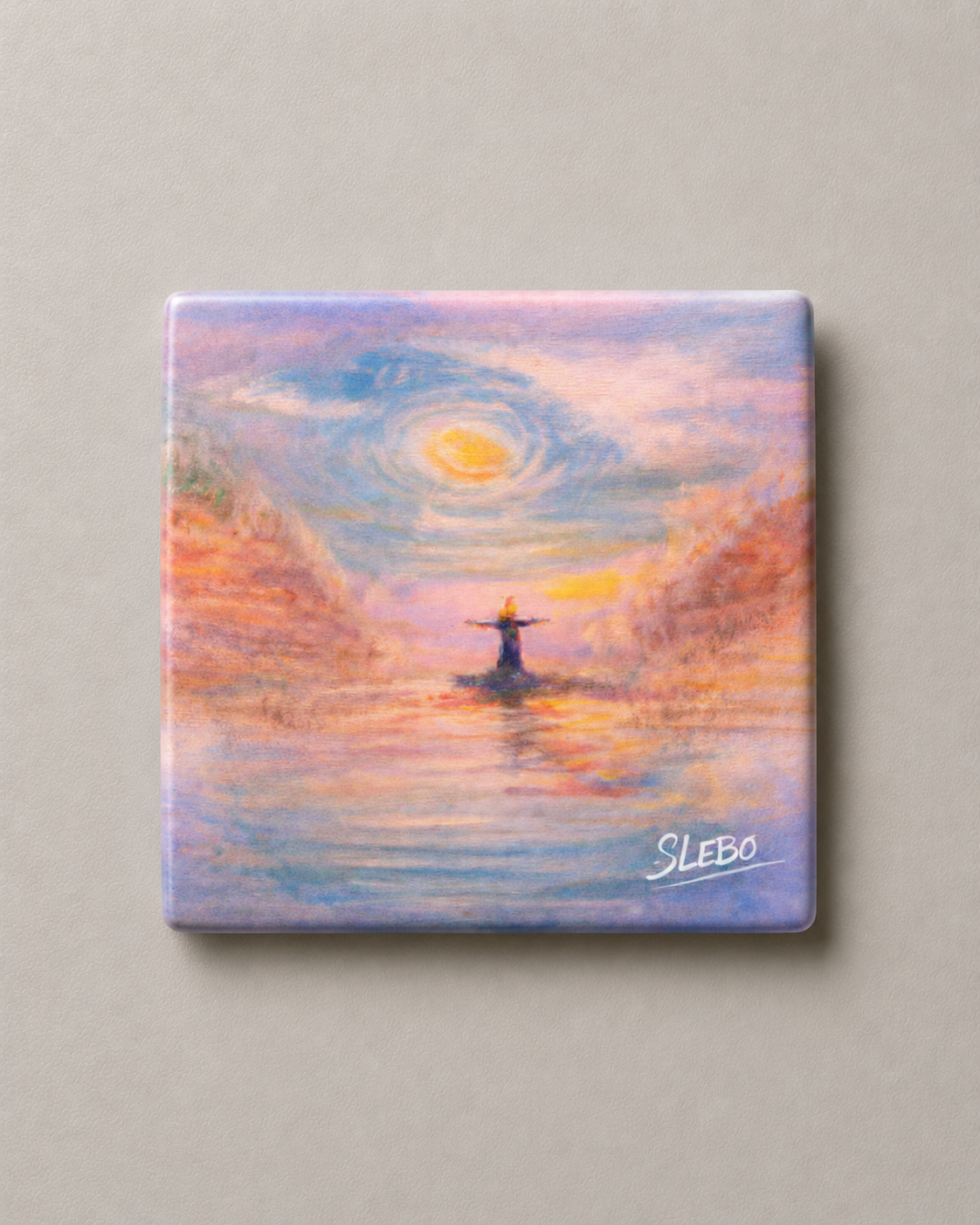 Open Arms Beneath the Sun by Slebo – Serene Dreamscape | Magnet 2″ × 2″